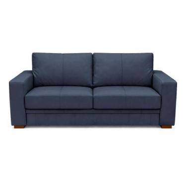 Imagem de Sofá Decorativo Sala de Estar Champions 2 Lugares 150cm Couro Azul Mar