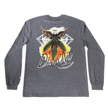 Imagem de Camiseta Manga Longa Diamond Death Angel - Cinza Charcoal-Masculino