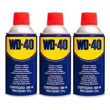 Imagem de Kit 3 Óleos Lubrificante Desengripante Spray Multiuso 300ml WD-40 W-TH