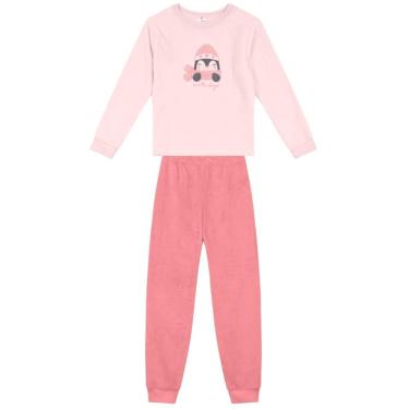 Imagem de Pijama infantil unissex peluciado de pinguim Brandili