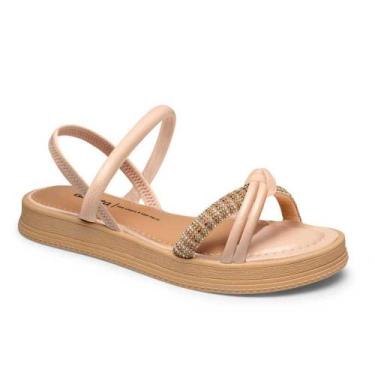 Imagem de Sandália Feminina Dakota Flatform Tiras Com Brilhos Casual Rosa 35, Ro