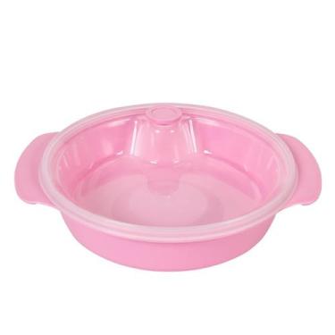 Imagem de Prato Térmico Infantil com Ventosa para Micro-ondas Rosa BabyGo