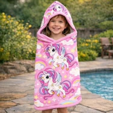 Imagem de Toalha De Banho e Praia Infantil Gigante Estampada Unicórnio Super Her