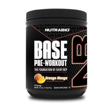 Imagem de Pó pré-treino NutraBio Base 200 mg de cafeína e laranja e manga-Unissex