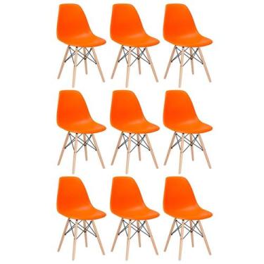 Imagem de Laraz, KIT - 9 x cadeiras Charles Eames Eiffel DSW - Base de madeira c