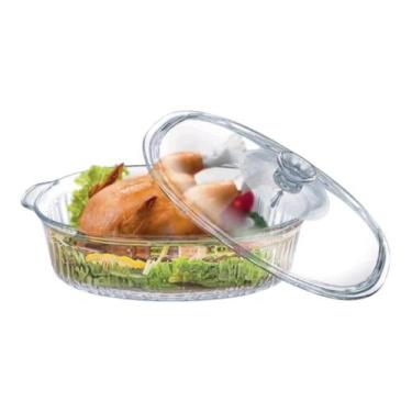 Imagem de Travessa e Tampa Vidro Retangular Assadeira 1.8l Durabilide - =Rio Hom