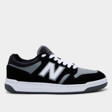 Imagem de Tênis New Balance 480 Low Masculino, Preto, Cinza, 41