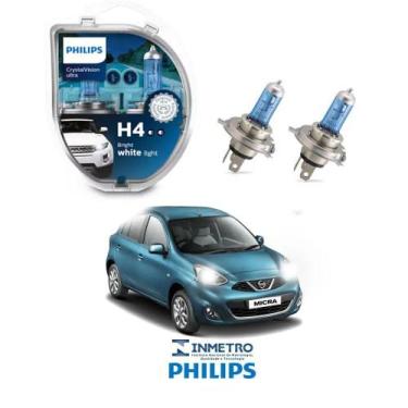Imagem de Lâmpadas Farol Nissan Micra Philips H4 CrystalVision