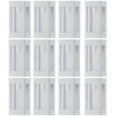 Imagem de Conjunto 12 Luminárias Arandelas de Parede Branco Bivolt E27 Lente Transparente Prime D...