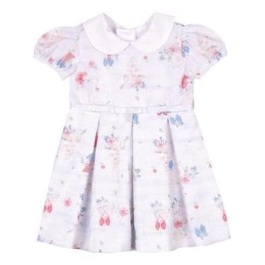 Imagem de Vestido Bebê Menina Luxo Estampado Festa Verão Paraiso 15502, Azul cla