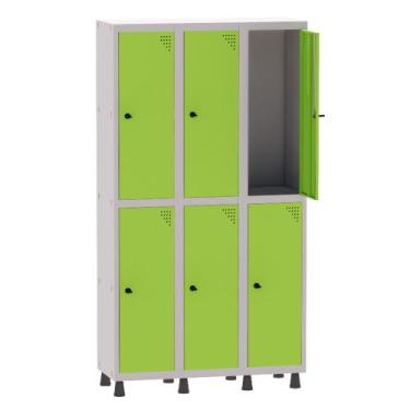 Imagem de Armário Guarda Volume Locker Roupeiro 3 Vãos 6 Portas Aço GRP503/6 Cin