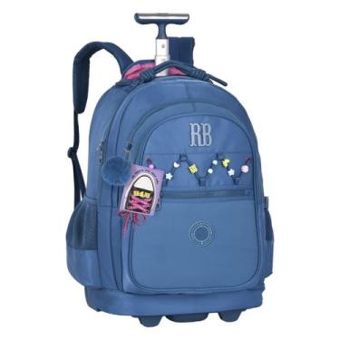 Imagem de Mochila Carrinho Feminina Rebecca Bonbon com Cadarços extras, Azul