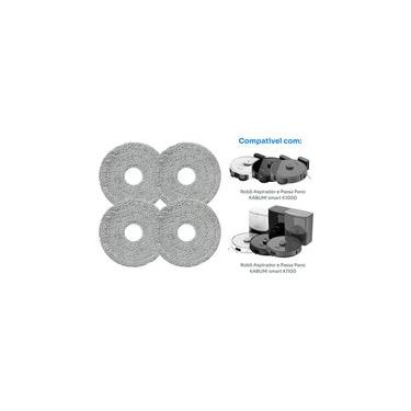 Imagem de Kit reposição para Robô Aspirador KABUM! smart K1000/K1100 - 4 esfregão MOP - KSHPR425