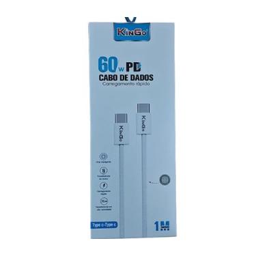 Imagem de Cabo type-c / type-c 1 mt nylon branco kingo