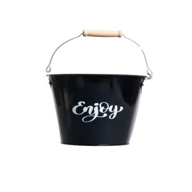 Imagem de Mini Balde Petiscos Preto em Metal com alça Cool Black -Dynasty, 3 mes