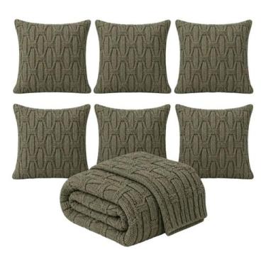 Imagem de Kit 7 Peças Peseira Queen 220cm E 6 Capas Almofadas 45x45cm - Vernary,