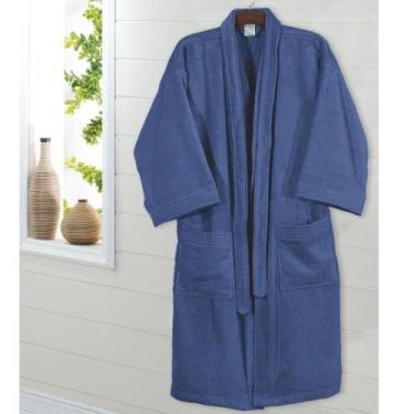 Imagem de Roupao Adulto Dohler Atoalhado Velour Azul, M