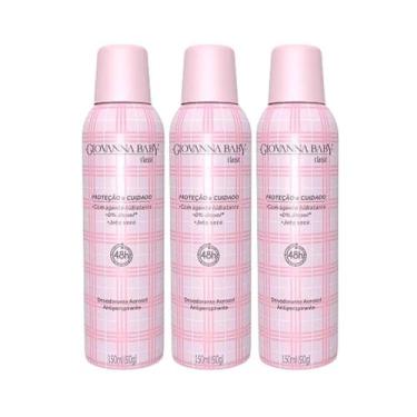 Imagem de Kit Desodorante Giovanna Baby Classic Aerosol 48h 3 unid