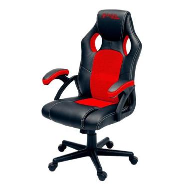 Imagem de Cadeira Gamer Ergonômica Apoio Ajustável Vermelha Bright