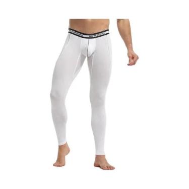 Imagem de Cuecas longas masculinas roupa íntima térmica outono inverno calças de