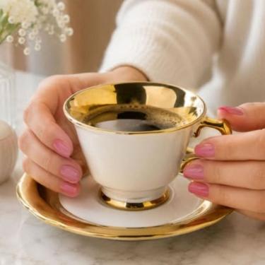 Imagem de Xicara para Chá Aurine 4un Porcelana New Bone 220ml l`Hermitage