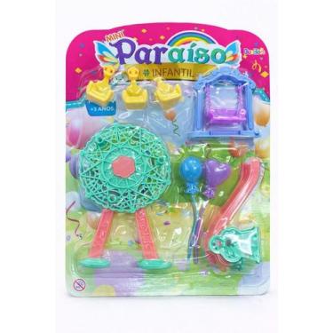Imagem de Mini Paraíso Infantil Brinquedo Playset Playground Roda Gigante Escorr