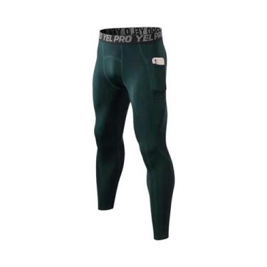 Imagem de Calças Térmicas De Veludo Masculinas Com Bolso, Para Treino E Corrida,