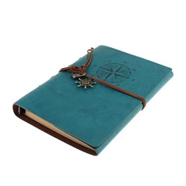 Imagem de Serenable Caderno de Anotações Do Diário de Escrita em Couro A5, Azul, 23x16cm.