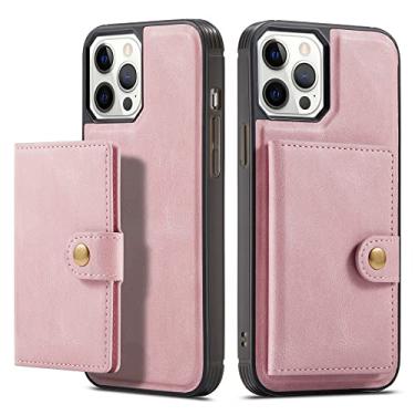 Imagem de Capa de couro de luxo magnético seguro para iPhone 13 12 Mini 12 11 Pro XS Max 8 7 Plus XR X Carteira Cartão Solt Bolsa Suporte Suporte, Rosa, Para iPhone XS MAX