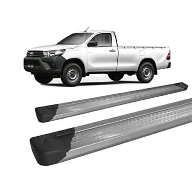Imagem de Estribo Hilux 2016 a 2020 Chapa de Aluminio Prata Cabine Simples