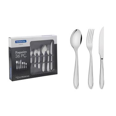 Imagem de Faqueiro 36 Peças Tramontina Laguna em Aço Inox com Alto Brilho