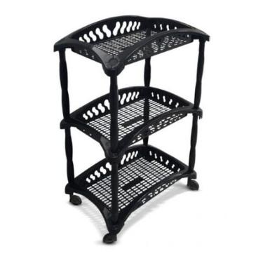 Imagem de Fruteira De Plástico Retangular Para Cozinha Preta Arqplast