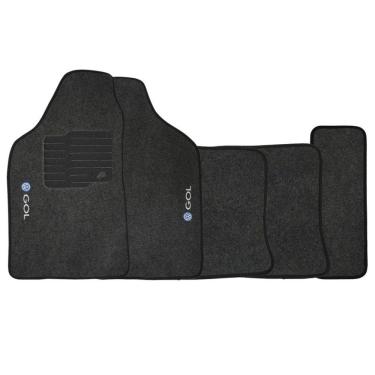 Imagem de Jogo de Tapete Automotivo Carpete Volkswagen Vw Gol G5 2009 à 2012 Soft Logo Bordado 5 Peças