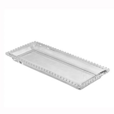 Imagem de Travessa De Cristal Pearl / Bolinha Transparente 30 x 13 x 3cm