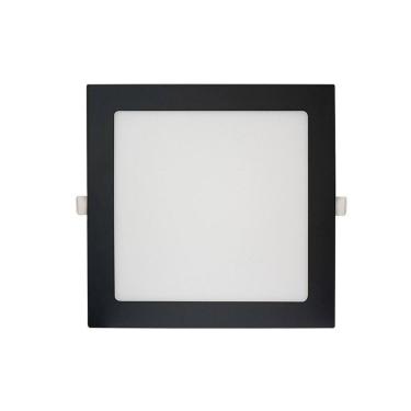 Imagem de Painel de Led Blumenau Quadrado de Embutir 18W Bivolt Preto 3000K - Luz Amarela