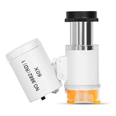 Imagem de ZTBH Kit de acessórios para microscópio 60X Slides para microscópio de bolso portátil (Cor: Branco)