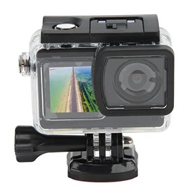 Imagem de Câmera de ação, 4K/30FPS 20MP 2.4G WiFi 1200mAh, HD Dual Screen Touch Screen Câmera de Vídeo Subaquática Impermeável Mini DV, com Kit de Acessórios para Capacete