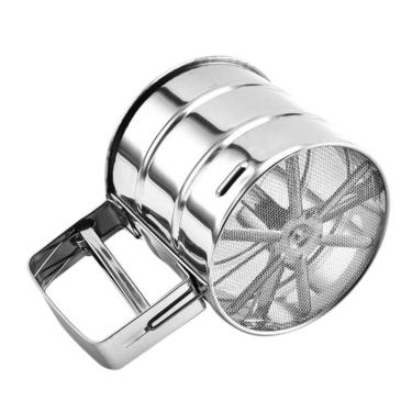 Imagem de Polvilhador Inox Luxo Peneirar Caneca Farinha Com Gatilho