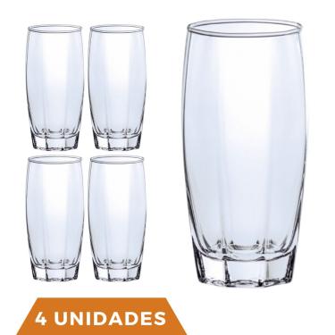 Imagem de Copos de Vidro Jogo com 4 Florence 370ml Transparente Luxo