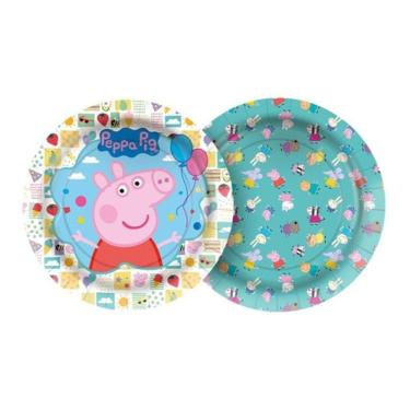 Imagem de Kit Decoração Prato Descartável Festa Infantil Peppa Pig