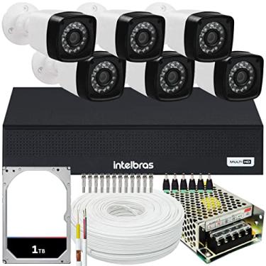 Imagem de Kit DVR Intelbras 8 canais H.265 1TB 6 câmeras Full HD 20m