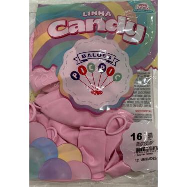 Imagem de BALÃO LISO REDONDO - PIC PIC Nº 16 -  ROSA CANDY  - Pacote com 12 unidades