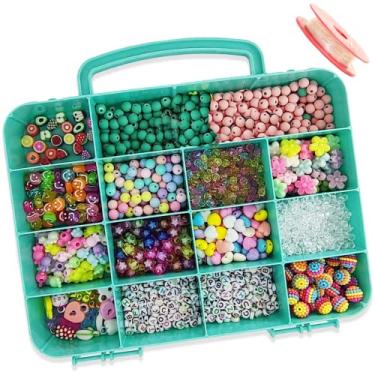 Imagem de Kit Miçangas Coloridas Infantil P/ Montar Pulseiras Lindas
