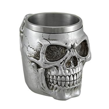 Imagem de Caneca de café com caveira prateada