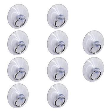 Imagem de Copo de sucção com anéis Treely 10 peças, ventosa transparente de 50 mm para gancho de parede para janela