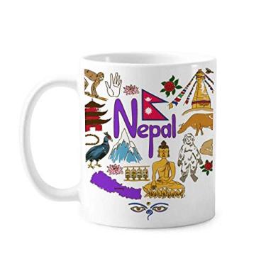 Imagem de Nepal Love Heart Landscap Caneca Bandeira Nacional Cerâmica Café Porcelana Utensílios de Mesa