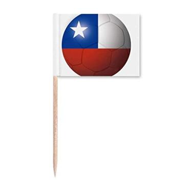 Imagem de Bandeira nacional do Chile Futebol Palito de Dente Bandeiras Marcador Topper Decoração de Festa