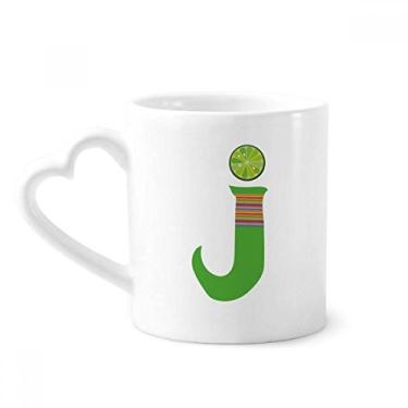 Imagem de J Alfabeto Laranja Frutas Padrão Bonito Caneca Café Cerâmica Copo Coração Vidro
