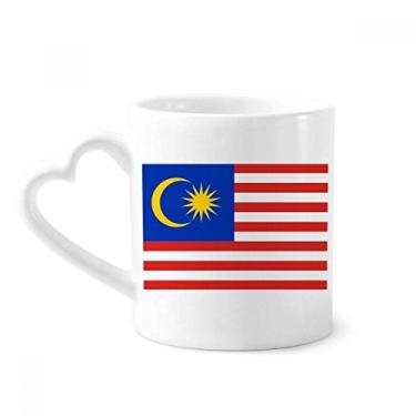 Imagem de Caneca com bandeira nacional da Malásia país da Ásia caneca café cerâmica copo de coração de vidro