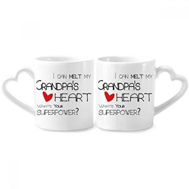 Imagem de Conjunto de canecas de porcelana Melt Heart Best Grandfather Love Couple Ceramic Lover Cup Heart Handle